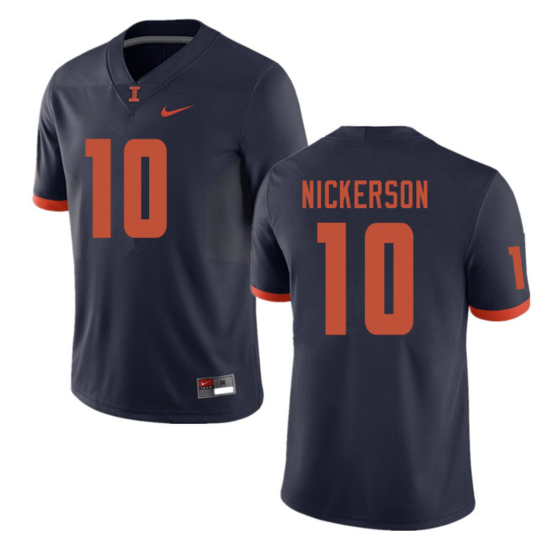 Men #10 Hardy Nickerson Illinois Fighting Illini College Football Jerseys Sale-Navy